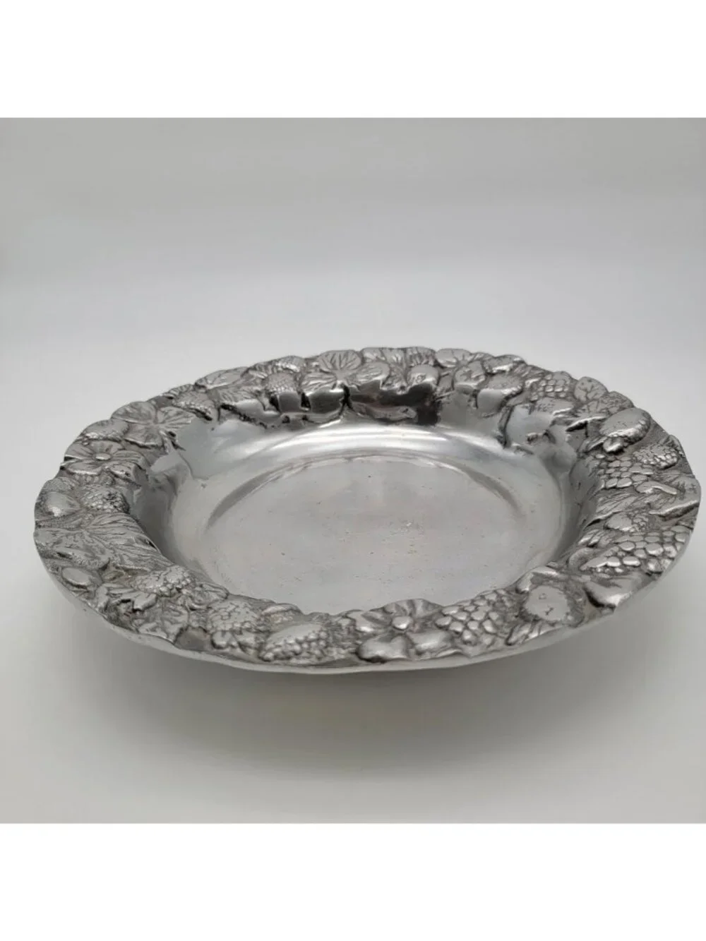 Vintage Pewter Strawberry Serving Bowl